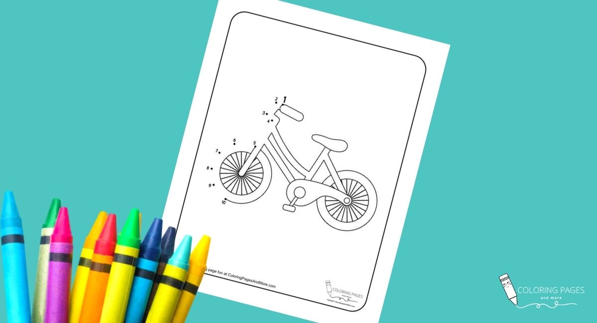 Bicycle Dot-to-Dot Coloring Page
