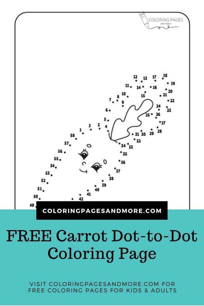 Free Carrot Dot-to-Dot Coloring Page