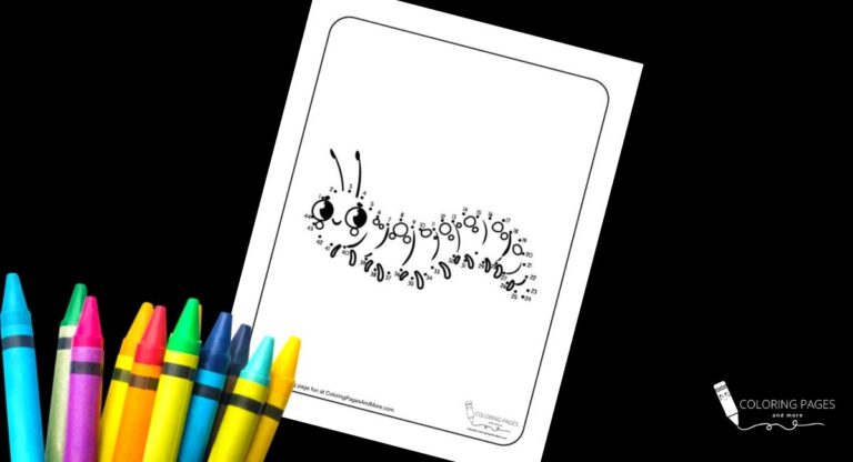 Caterpillar Dot-to-Dot Coloring Page