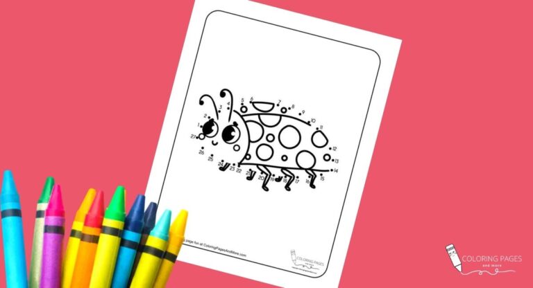 Ladybug Dot-to-Dot Coloring Page