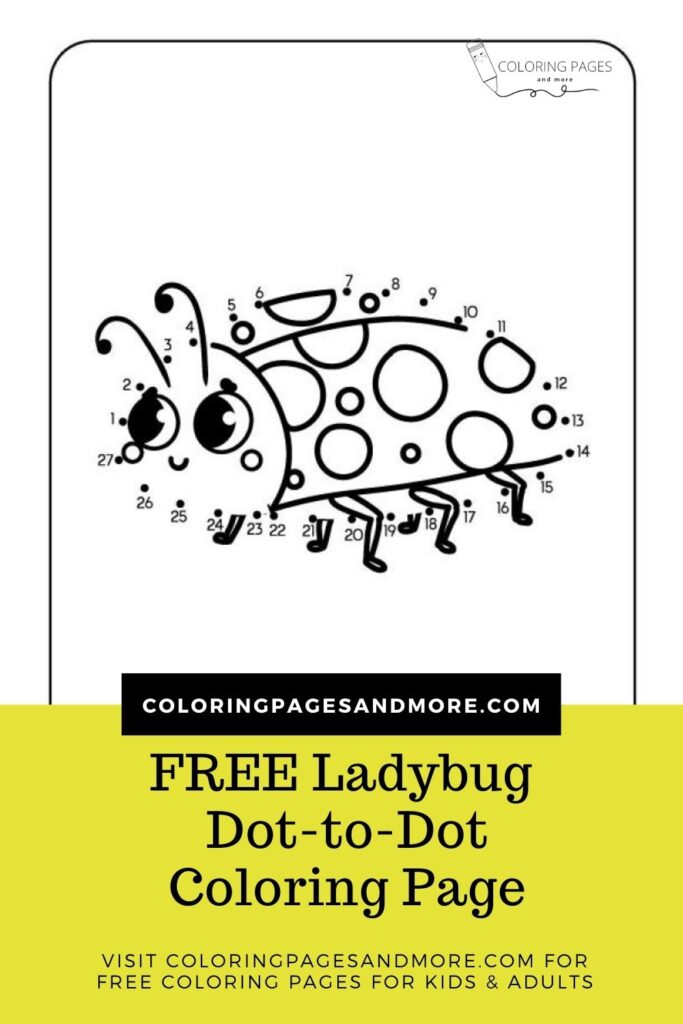 Ladybug Dot-to-Dot Coloring Page