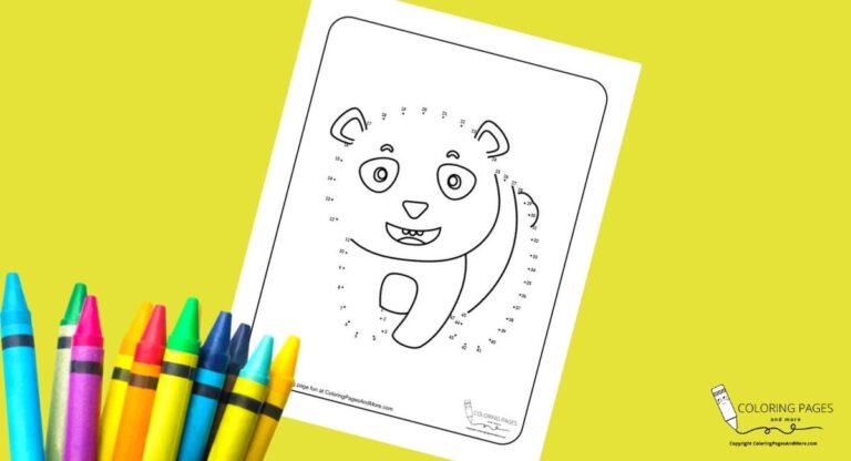Panda Bear Dot-to-Dot Coloring Page