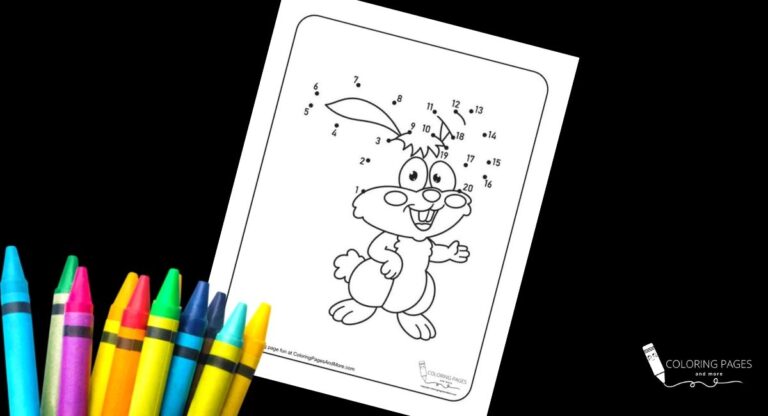 Toothy Bunny Dot-to-Dot Coloring Page