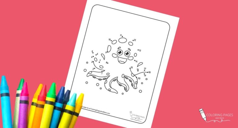 Octopus Dot-to-Dot Coloring Page