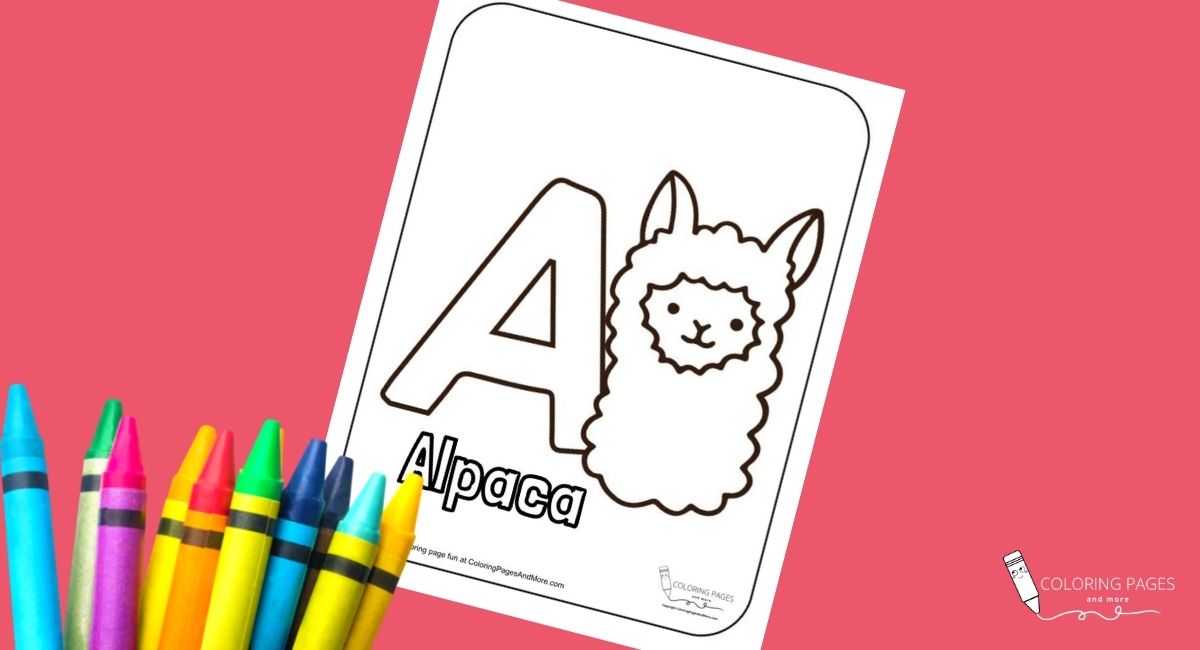 Letter A – Alpaca Alphabet Coloring Page