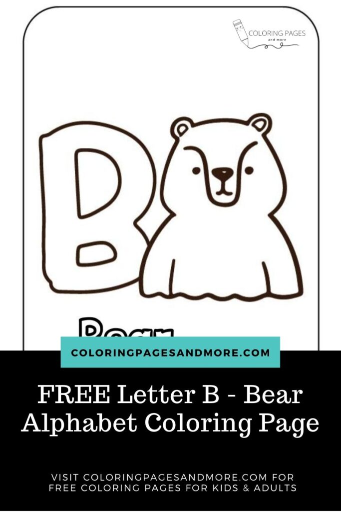 Letter B - Bear Alphabet Coloring Page