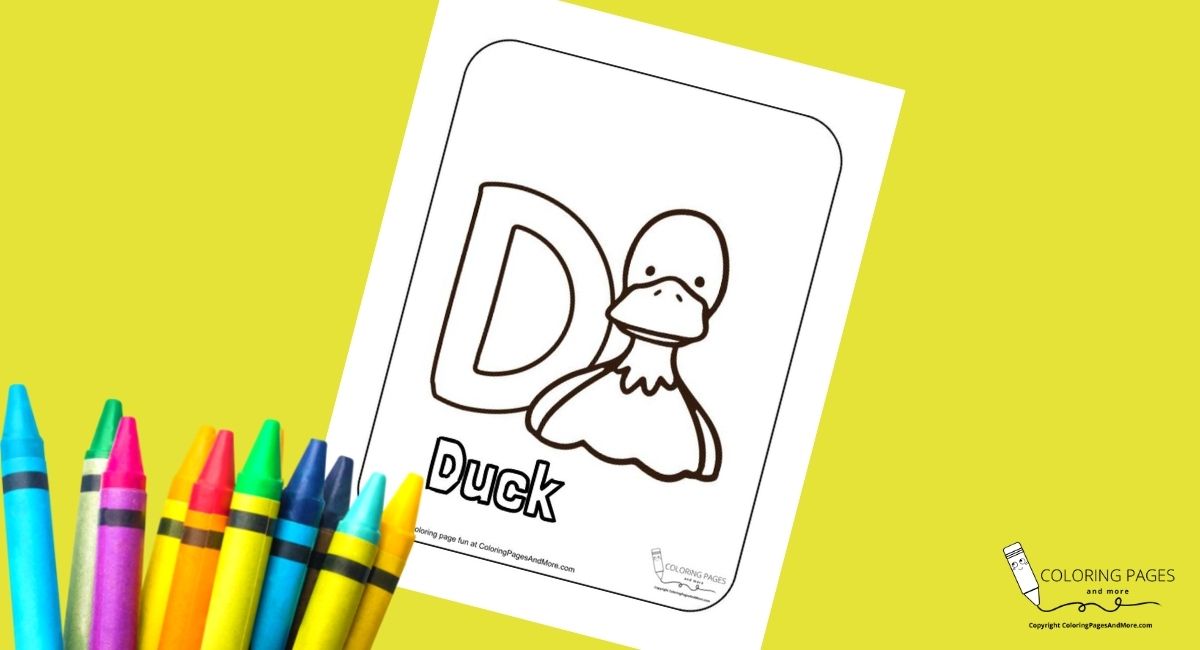 Letter D – Duck Alphabet Coloring Page