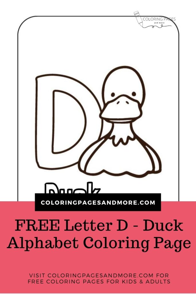 Letter D - Duck Alphabet Coloring Page