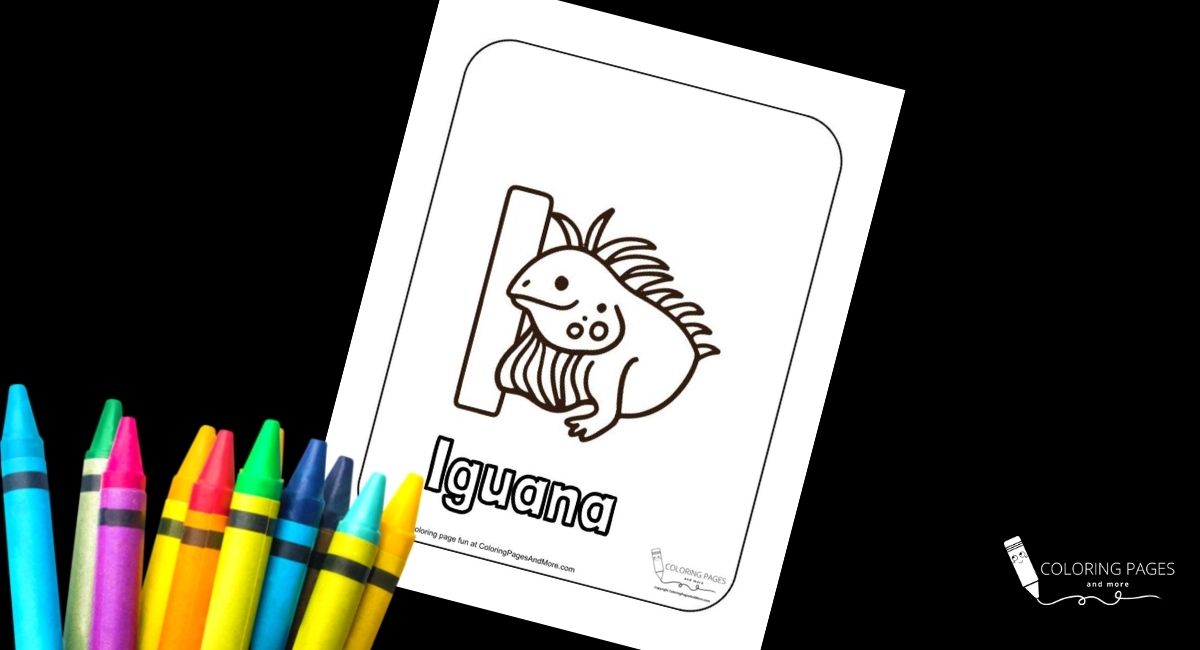 Letter I – Iguana Alphabet Coloring Page