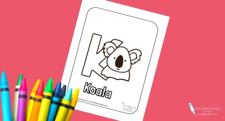 Letter K - Koala Alphabet Coloring Page