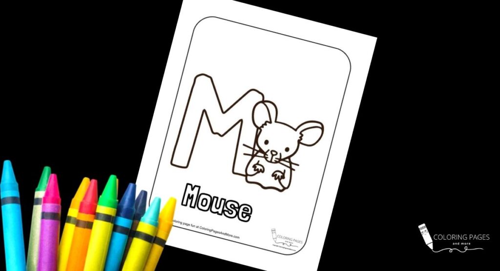 Letter M - Mouse Alphabet Coloring Page