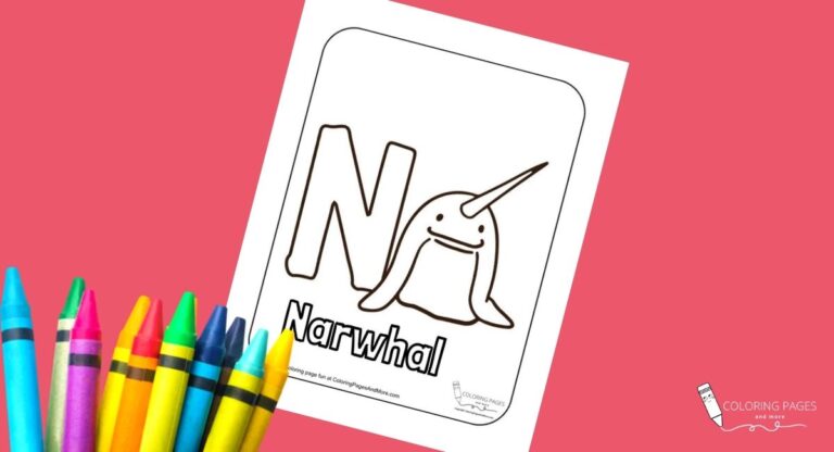 Letter N - Narwhal Alphabet Coloring Page