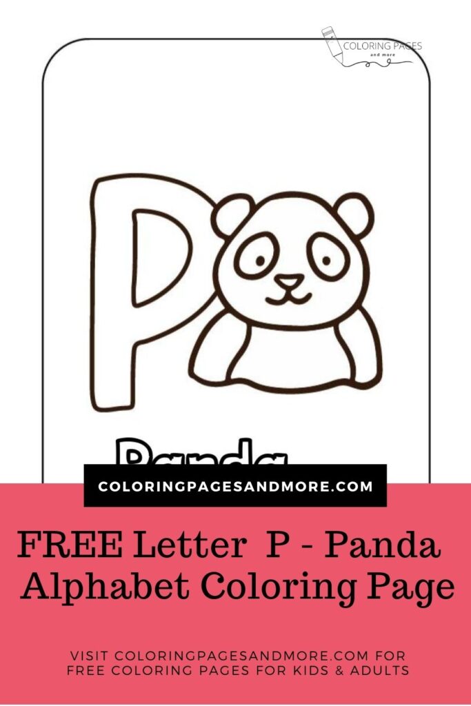 Letter P - Panda Alphabet Coloring Page