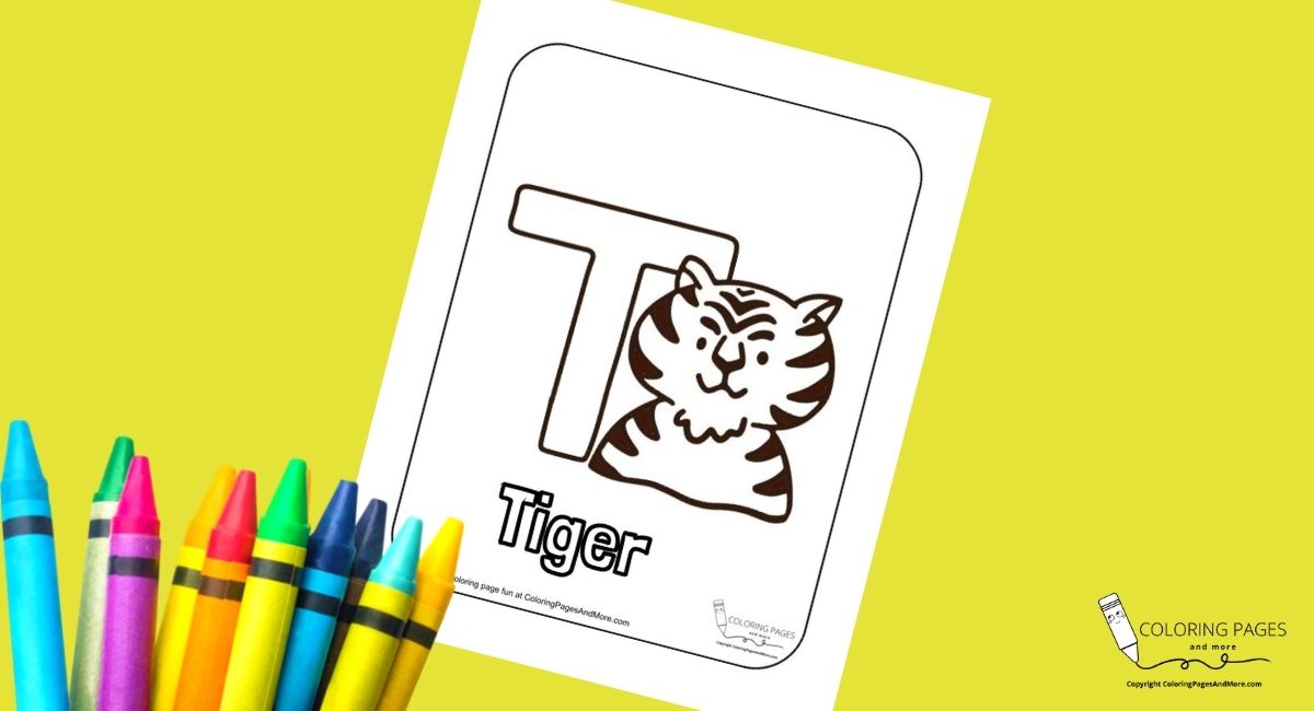 Letter T – Tiger Alphabet Coloring Page