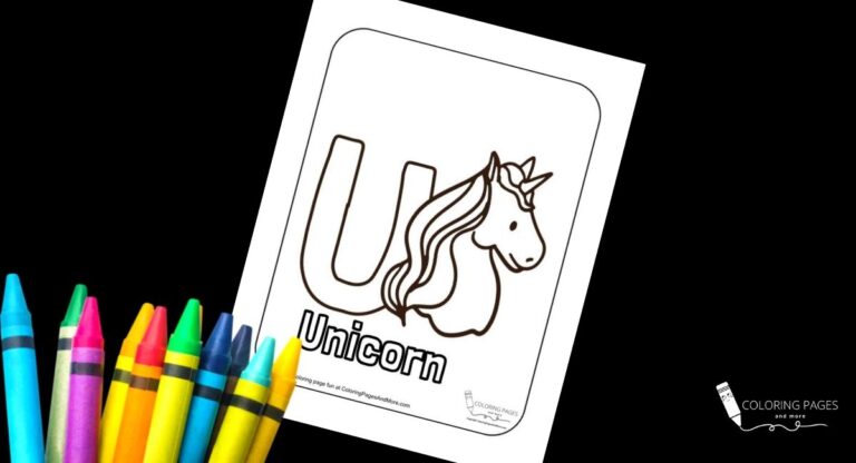 Letter U - Unicorn Alphabet Coloring Page
