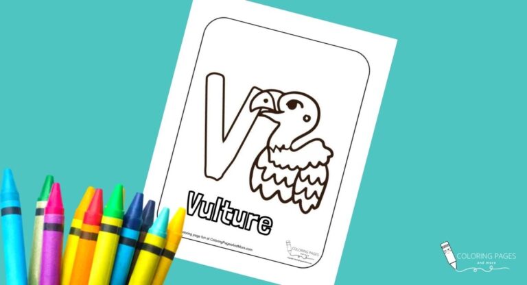 Letter V - Vulture Alphabet Coloring Page