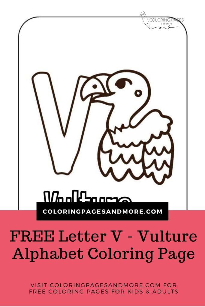 Letter V - Vulture Alphabet Coloring Page