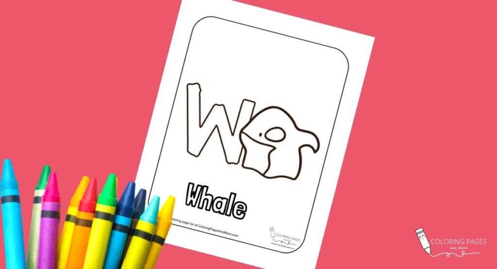 Letter W - Whale Alphabet Coloring Page