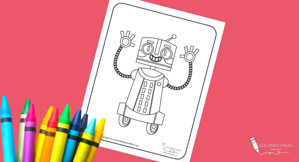 Friendly Robot Coloring Page