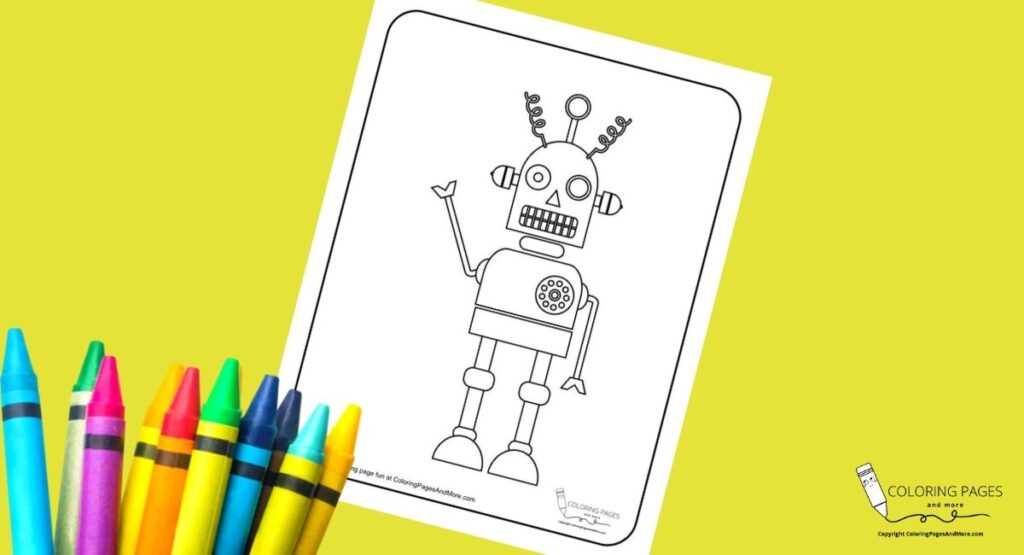 Cute Robot Coloring Page