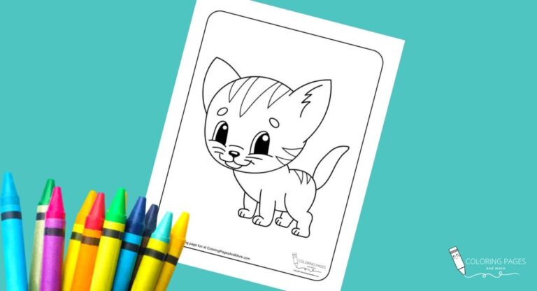 Cute Kitten Coloring Page