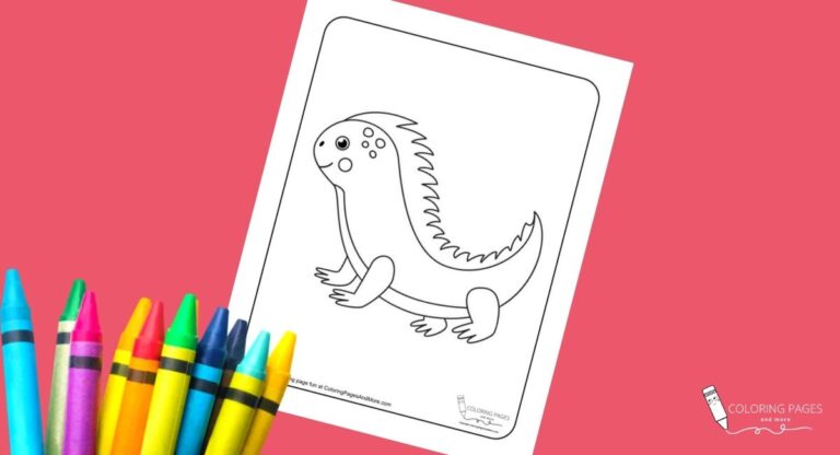 Happy Iguana Coloring Page