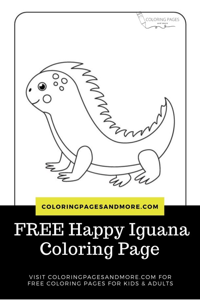 Happy Iguana Coloring Page