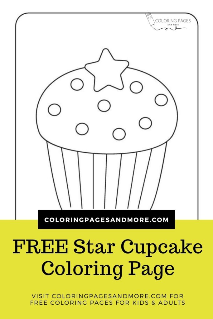 Star Cupcake Coloring Page