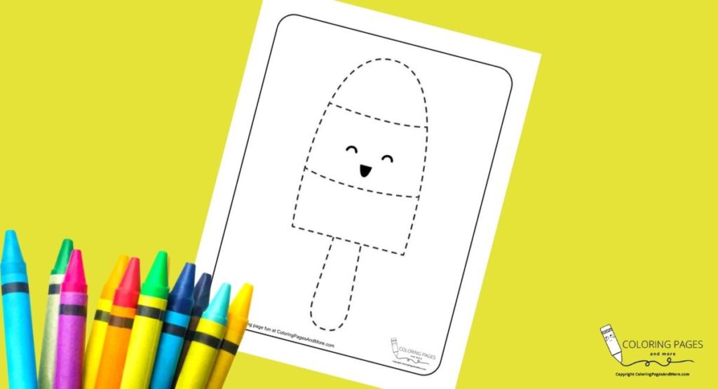 Popsicle Tracing Coloring Page