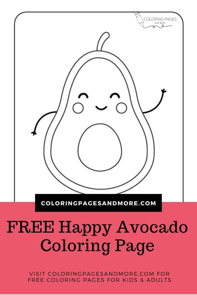 Happy Avocado Coloring Page