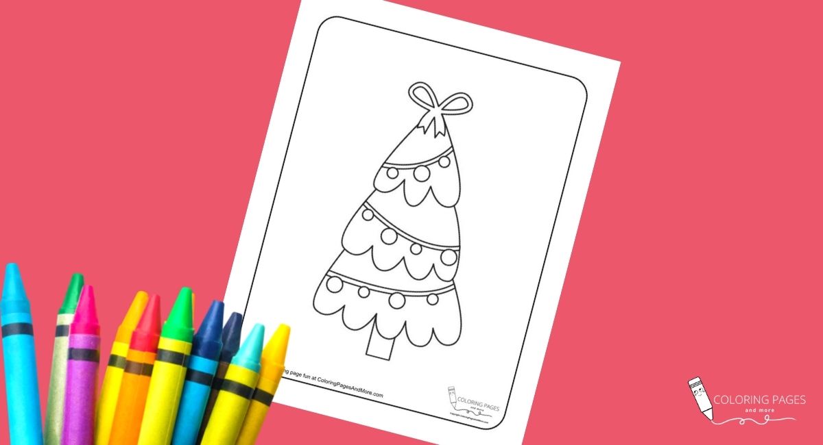 Christmas Tree with Bow Coloring Page