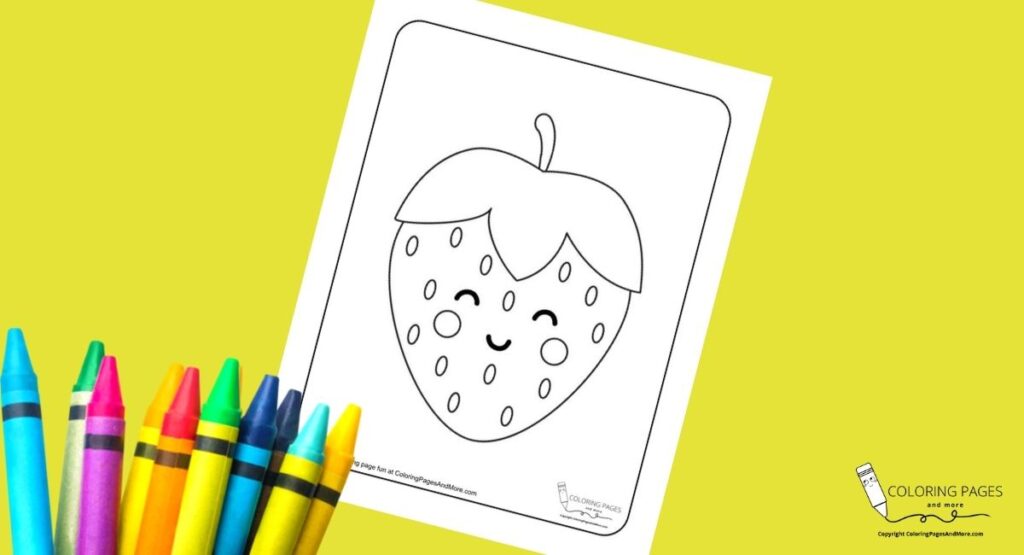 Shy Strawberry Coloring Page