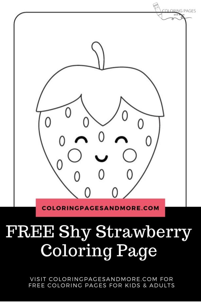 Shy Strawberry Coloring Page