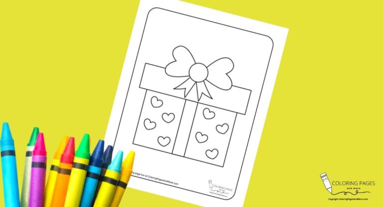 Heart Present Coloring Page