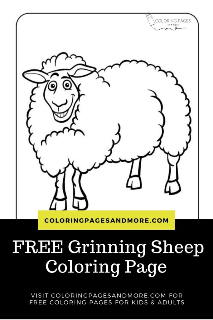 Grinning Sheep Coloring Page