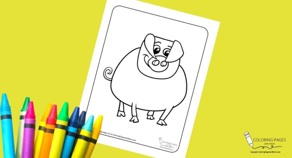 Silly Pig Coloring Page