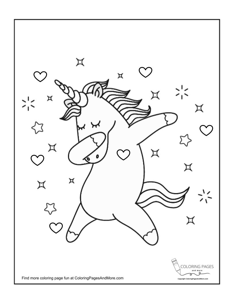 Dabbing Unicorn Coloring Page - Coloring Pages and More