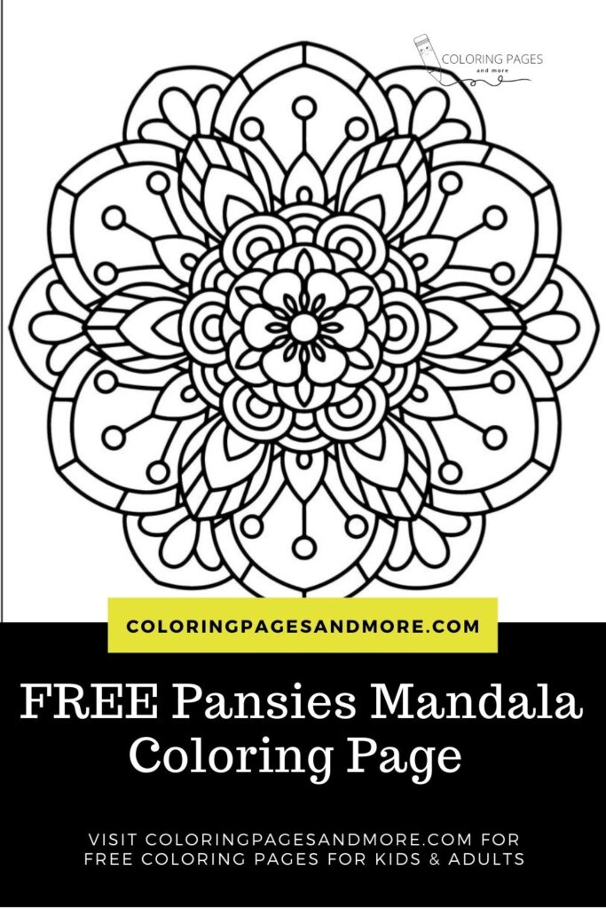 Pansies Mandala Coloring Page