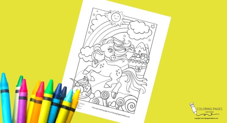 Candy Land Unicorn Coloring Page