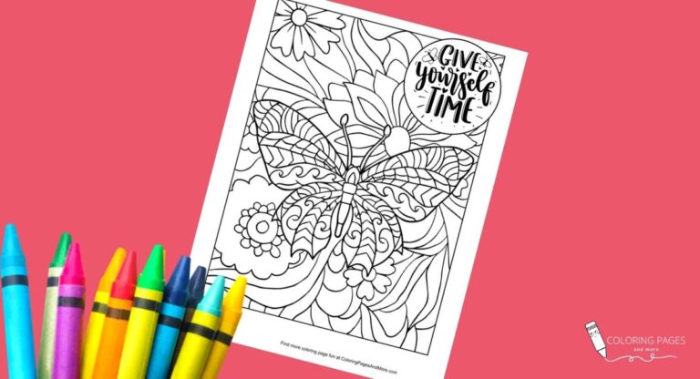 Give Yourself Time Butterfly Coloring Page