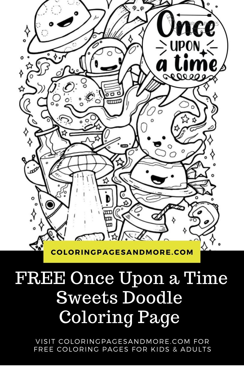 Once Upon a Time Sweets Doodle Coloring Page