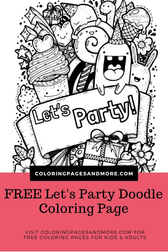 Let's Party Doodle Coloring Page