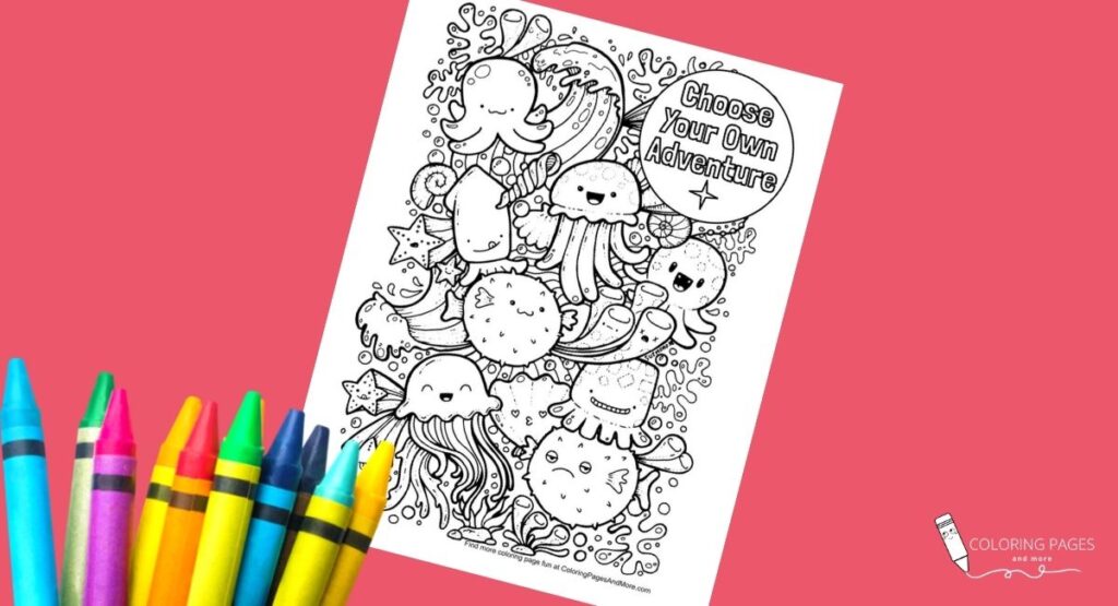 Choose Your Own Adventure Ocean Doodle Coloring Page