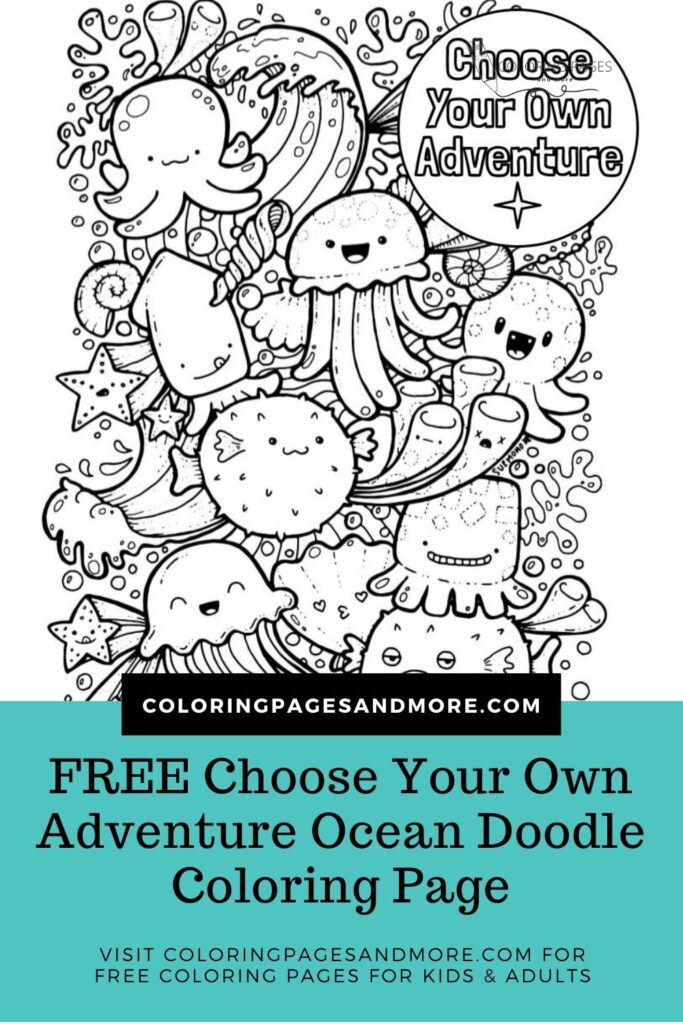 Choose Your Own Adventure Ocean Doodle Coloring Page
