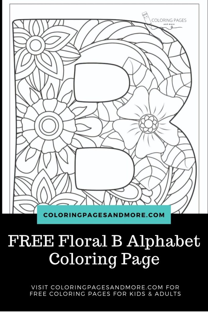 Floral B Alphabet Coloring Page