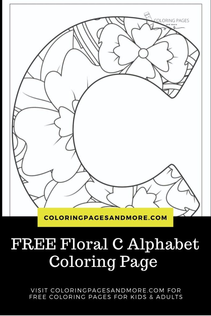 Floral C Alphabet Coloring Page