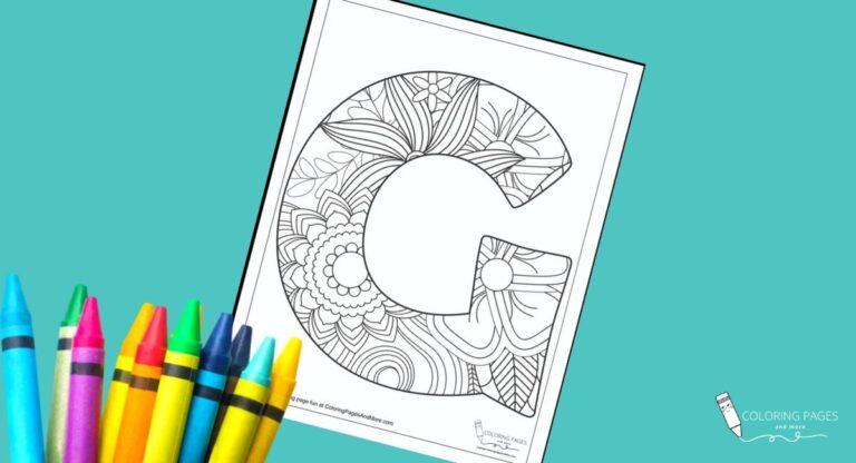 Floral G Alphabet Coloring Page
