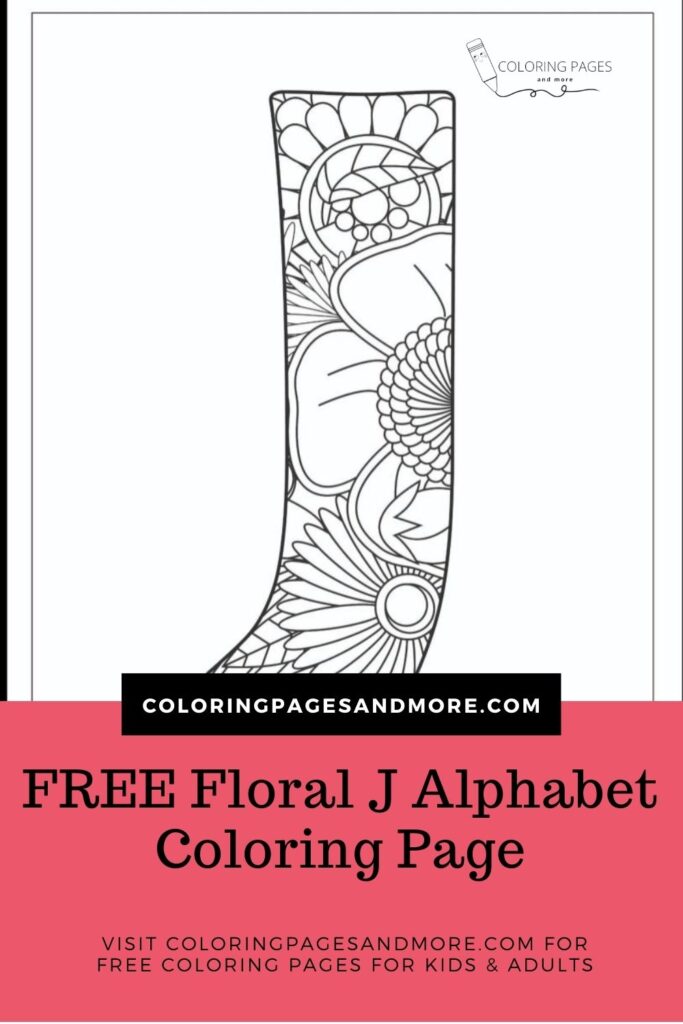 Floral J Alphabet Coloring Page