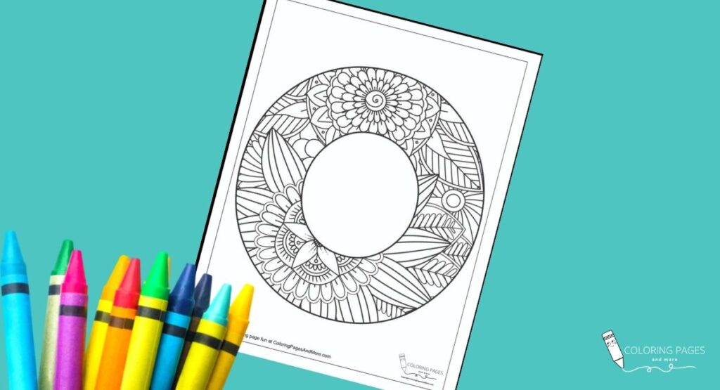 Floral O Alphabet Coloring Page