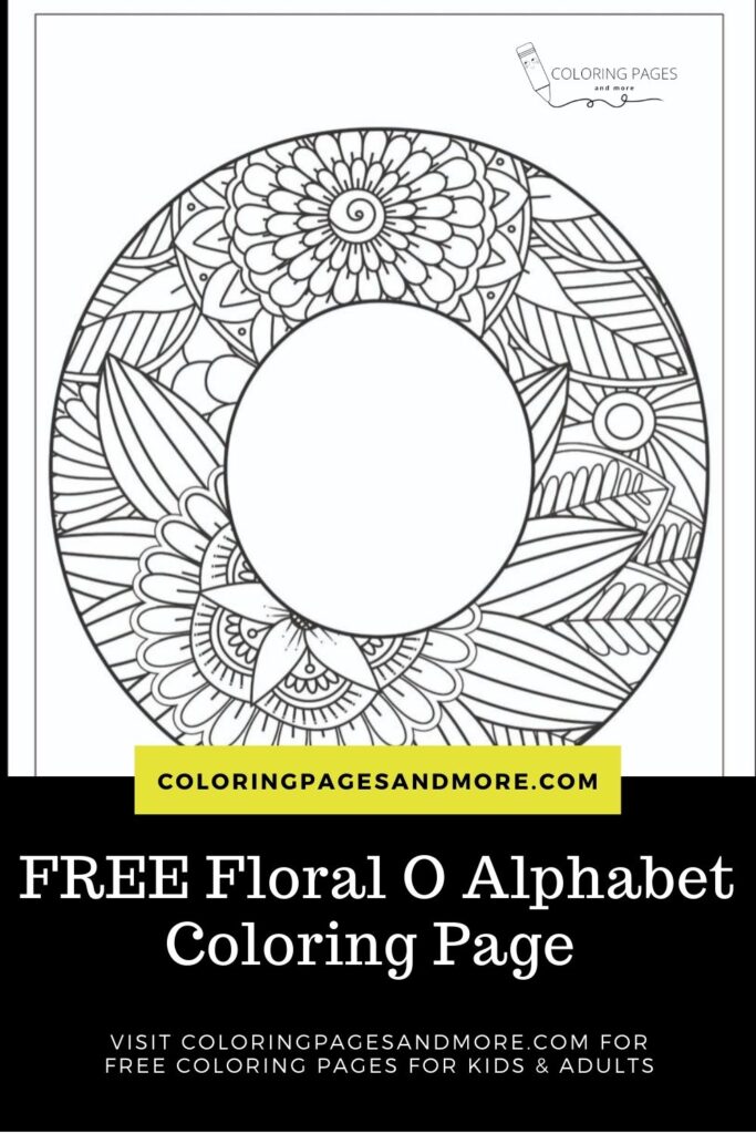 Floral O Alphabet Coloring Page